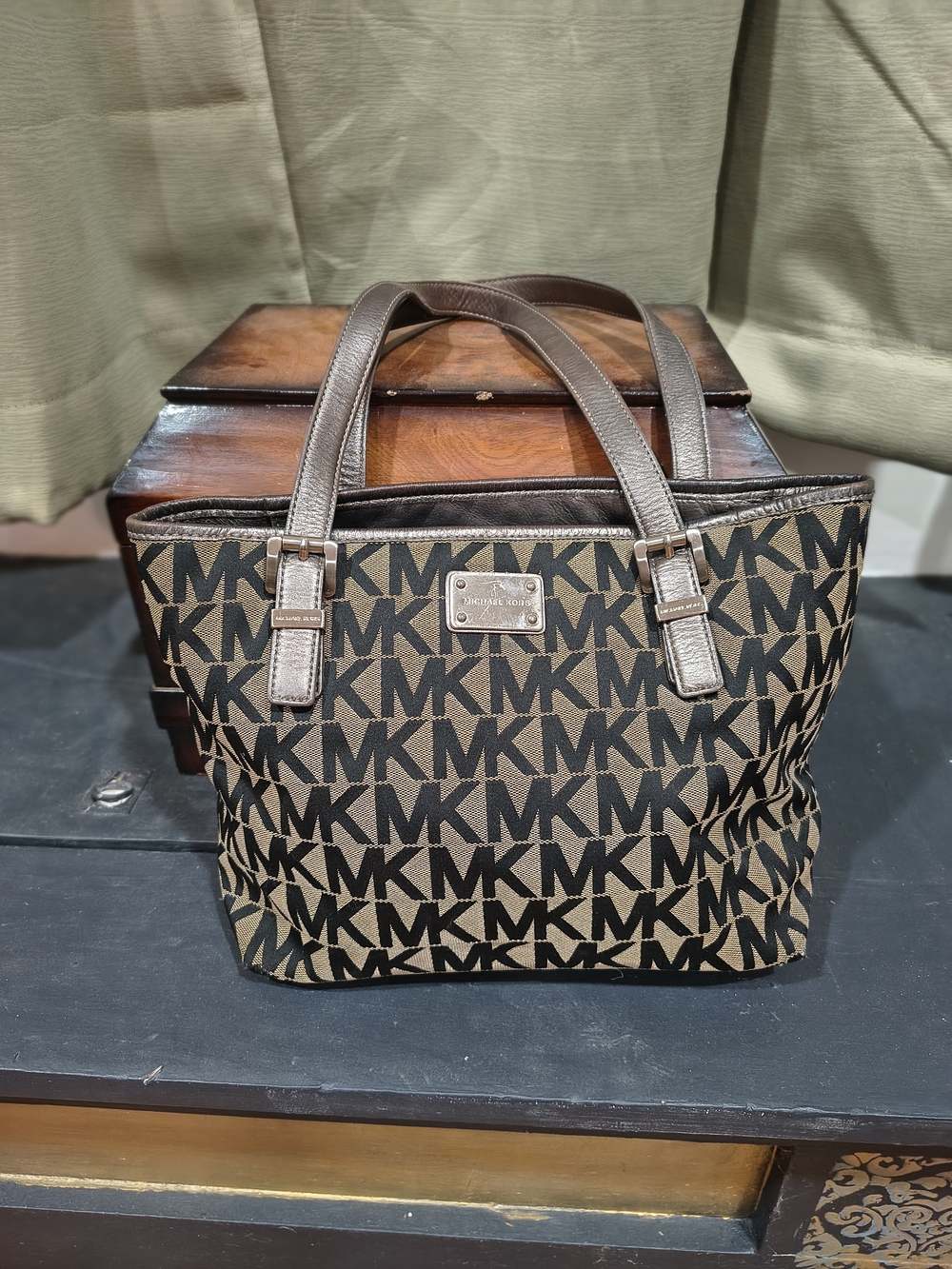 Michael Kors Brown MK Logo Tote Bag